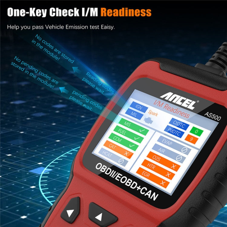 Ancel AS500 OBDII Scanner Engine Reader Car Diagnostics Tool - In Car by buy2fix | Online Shopping UK | buy2fix