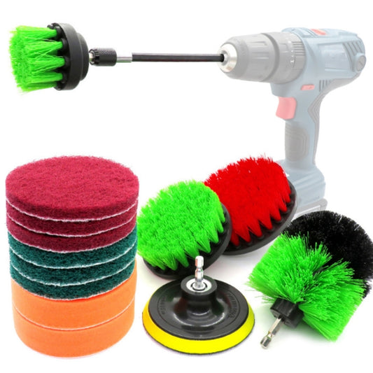 14 in 1 4 inch Sponge Scouring Pad Floor Wall Window Glass Cleaning Descaling Electric Drill Brush Head Set, Random Color Delivery - Home & Garden by buy2fix | Online Shopping UK | buy2fix