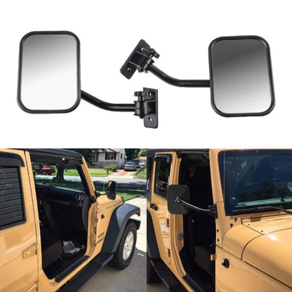 SF-JP-003 Pair  Car Side Door Rearview Mirror Adjustable Shape Angle Lens Blind Spot Exterior Mirror for Jeep Wrangler - In Car by buy2fix | Online Shopping UK | buy2fix