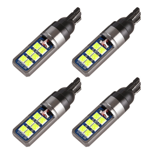4 PCS T10 DC12V / 4W Car Clearance Light 12LEDs SMD-3030 Lamp Beads (Green Light) - In Car by buy2fix | Online Shopping UK | buy2fix