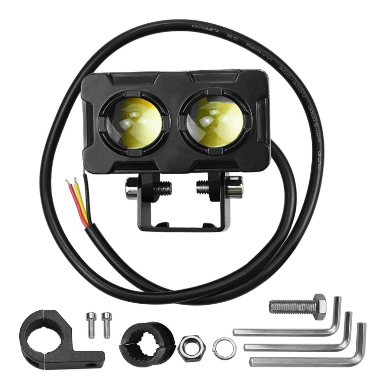 ZH-1583A1 External Waterproof Double Lamp Bead LED Headlight Square Dragon Button Type - In Car by buy2fix | Online Shopping UK | buy2fix