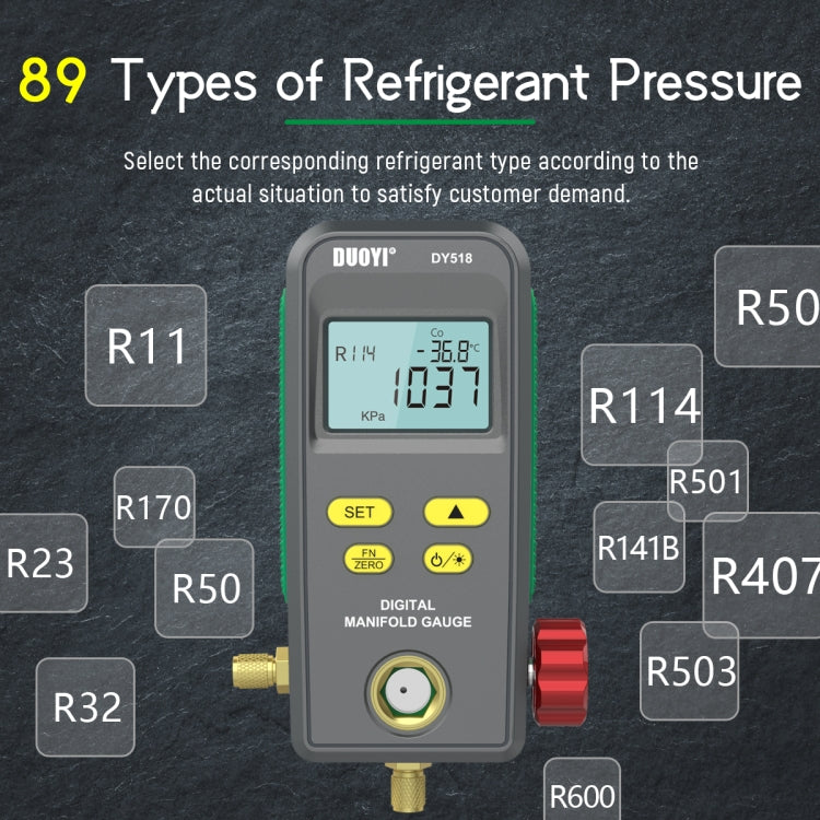 DUOYI DY518 Car Air Conditioning Repair Electronic Refrigerant Meter Air Conditioning Fluoride Meter - Electronic Test by DUOYI | Online Shopping UK | buy2fix