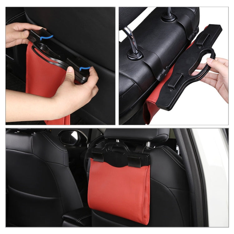 Car Multi-functional Hanging Front Trash Can with LED Light, 32 x 28cm (Coffee) - In Car by buy2fix | Online Shopping UK | buy2fix