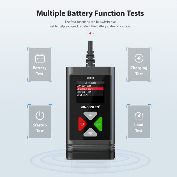 KINGBOLEN BM560 6V 12V Car Digital Load Battery Tester - In Car by buy2fix | Online Shopping UK | buy2fix