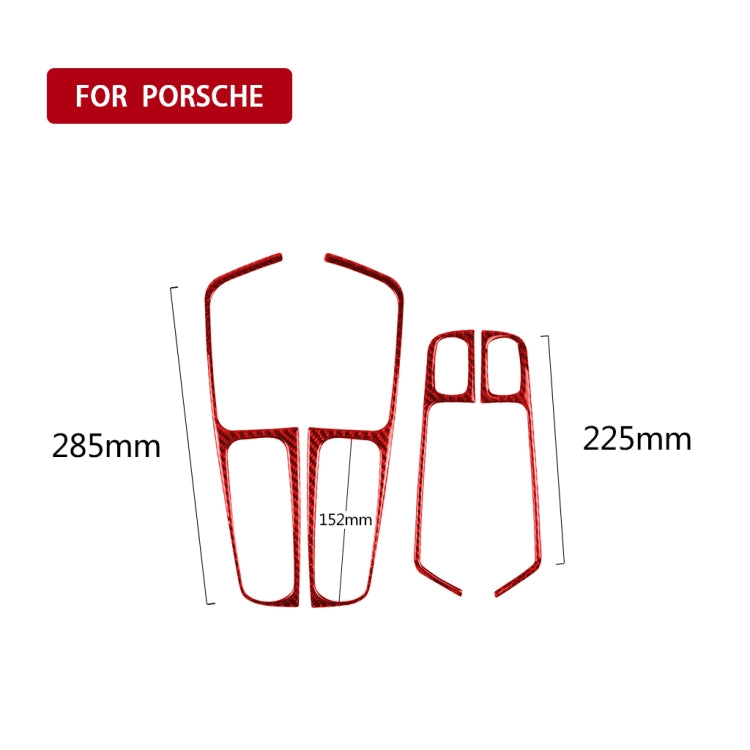 Car Carbon Fiber Window Buttons Panel Decorative Sticker for Porsche Macan 2014-2021, Left and Right Drive Universal (Red) - In Car by buy2fix | Online Shopping UK | buy2fix