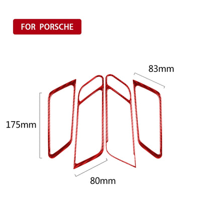 Car Carbon Fiber Door Handle Frame Panel Decorative Sticker for Porsche Macan 2014-2021, Left and Right Drive Universal (Red) - In Car by buy2fix | Online Shopping UK | buy2fix