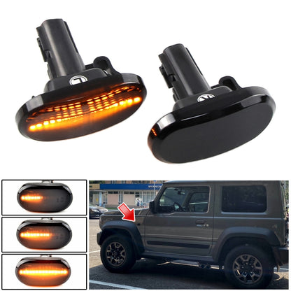 2pcs For Suzuki Jimny JB64W 2018/07- Car Dynamic LED Fender Side Light (Transparent Black) - In Car by buy2fix | Online Shopping UK | buy2fix