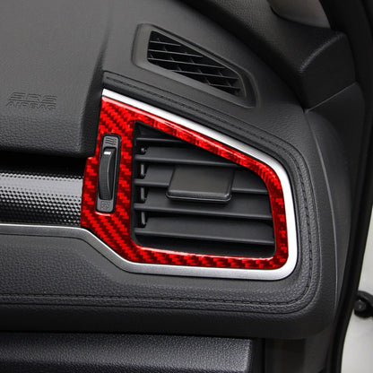 Car Carbon Fiber Left and Right Air Outlet Decorative Sticker for Honda Tenth Generation Civic 2016-2019, Left Drive (Red) - In Car by buy2fix | Online Shopping UK | buy2fix