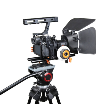 YELANGU YLG1105A A7 Cage Set Include Video Camera Cage Stabilizer / Follow Focus / Matte Box for Sony GH4 / A7S / A7 / A7R / A72 / A7RII / A7SII / A6000 / A6500 / A6300 / A7R3 / A7S3 / A7R4  (Orange) - Shoulder Rigs by YELANGU | Online Shopping UK | buy2fix