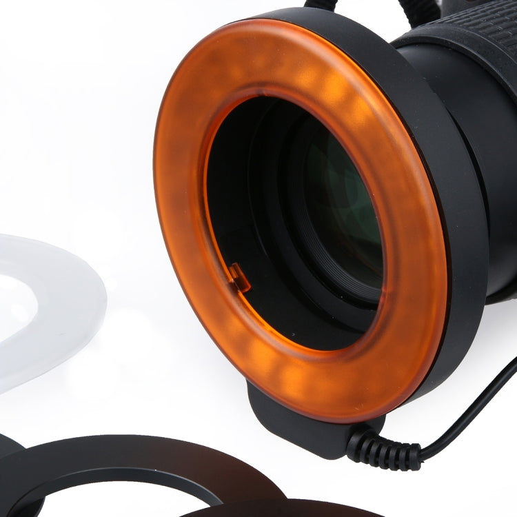 Circular LED Flash Light with 48 LED Lights & 6 Adapter Rings(49mm/52mm/55mm/58mm/62mm/67mm) for Macro Lens(Orange) - Camera Accessories by YONGNUO | Online Shopping UK | buy2fix