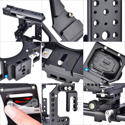 YELANGU CA7 YLG0908A-A Handle Video Camera Cage Stabilizer for  Sony A7K & A7X & A73  & A7S & A7R & A7RII & A7SII(Black) - Camera Cage by YELANGU | Online Shopping UK | buy2fix