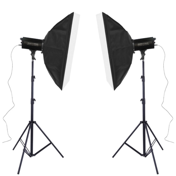 TRIOPO Oubao TTR300W 60x90cm Studio Softbox + Tripod Mount + 2x Light Bulb Photography Lighting Tow Piece Set - Shoe Mount Flashes by TRIOPO | Online Shopping UK | buy2fix