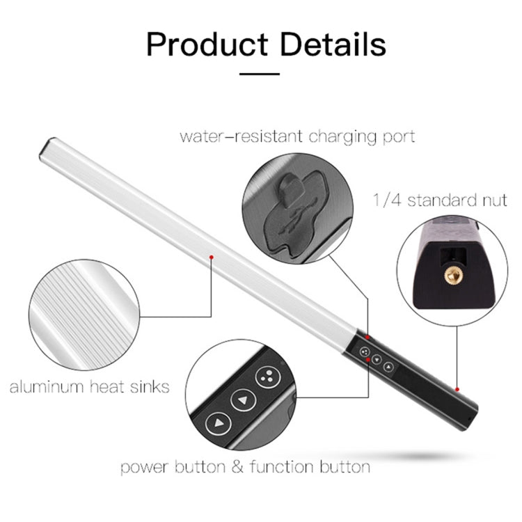 LUXCeO Q508A 8 Color Photo LED Stick Video Light Waterproof Handheld LED Fill Light Flash Lighting Lamp with Remote Control -  by LUXCeO | Online Shopping UK | buy2fix