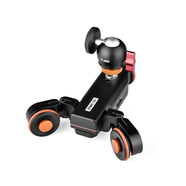 YELANGU L4X-BC Camera Wheel Dolly II Electric Track Slider 3-Wheel Video Pulley Rolling Dolly Car with Ballhead, Load: 3kg (Black) - Camera Accessories by YELANGU | Online Shopping UK | buy2fix