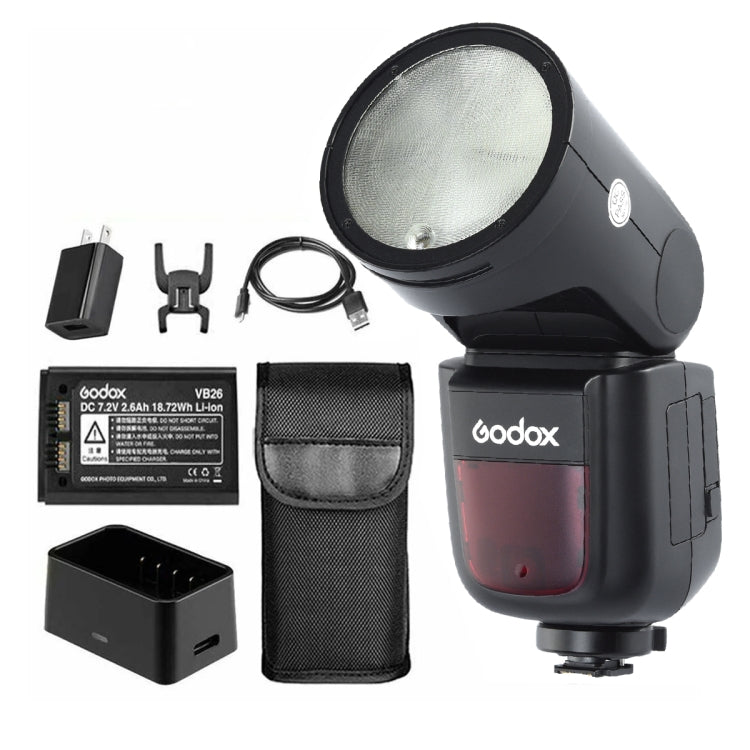 Godox V1S Round Head TTL Flash Speedlite for Sony (Black) - Shoe Mount Flashes by Godox | Online Shopping UK | buy2fix