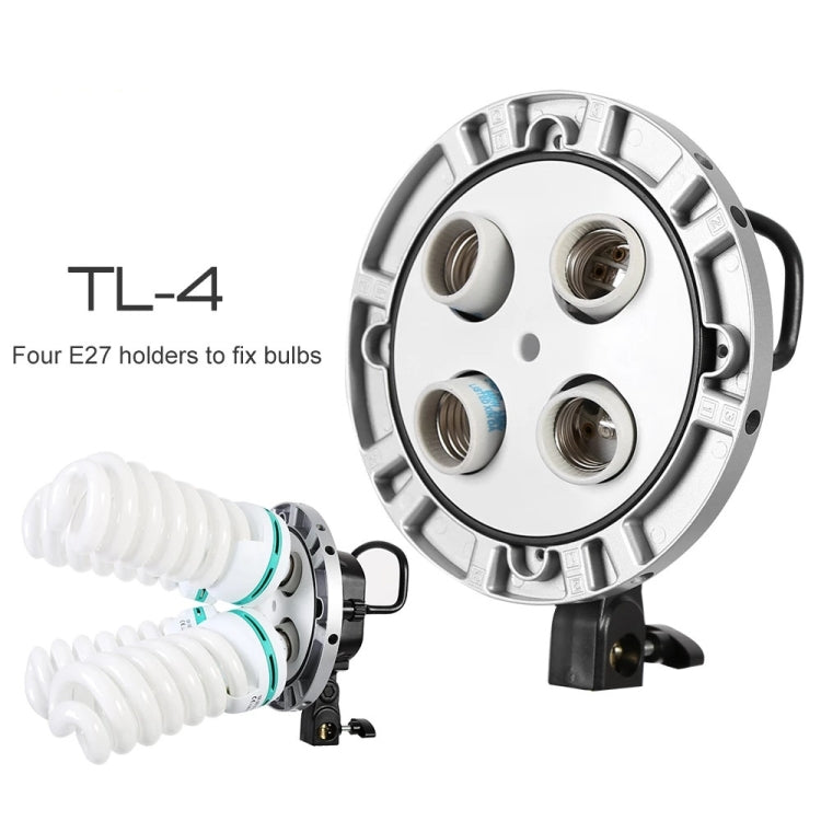 Godox TL-4 4 in 1 E27 Socket Tricolor Bulb Light Lamp Head Mount(EU Plug) - Camera Accessories by Godox | Online Shopping UK | buy2fix