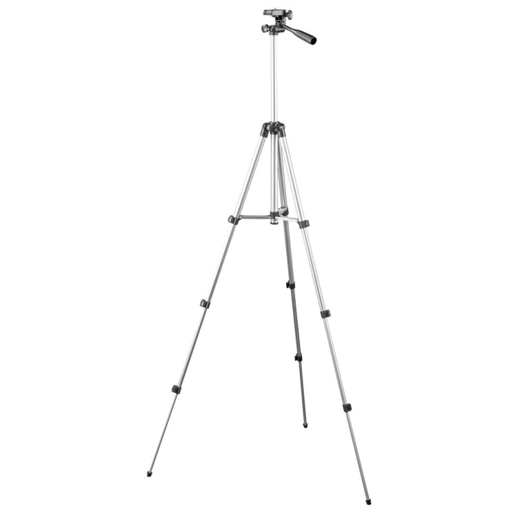 130cm 4-Section Folding Aluminum Alloy Tripod Mount with Three-Dimensional Head(Silver) - Camera Accessories by buy2fix | Online Shopping UK | buy2fix