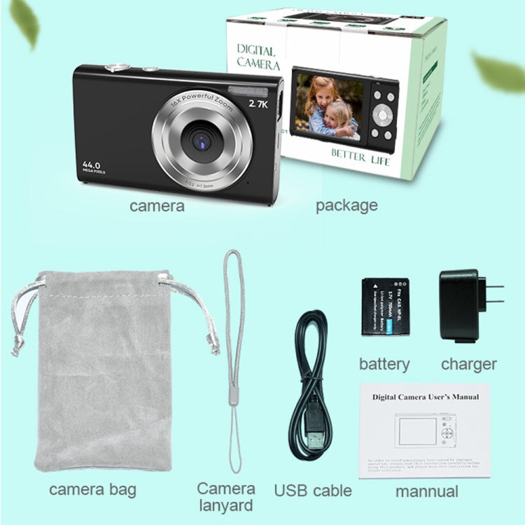 DC402 2.4 inch 44MP 16X Zoom 1080P Full HD Digital Camera Children Card Camera, US Plug (Pink) - Consumer Electronics by buy2fix | Online Shopping UK | buy2fix