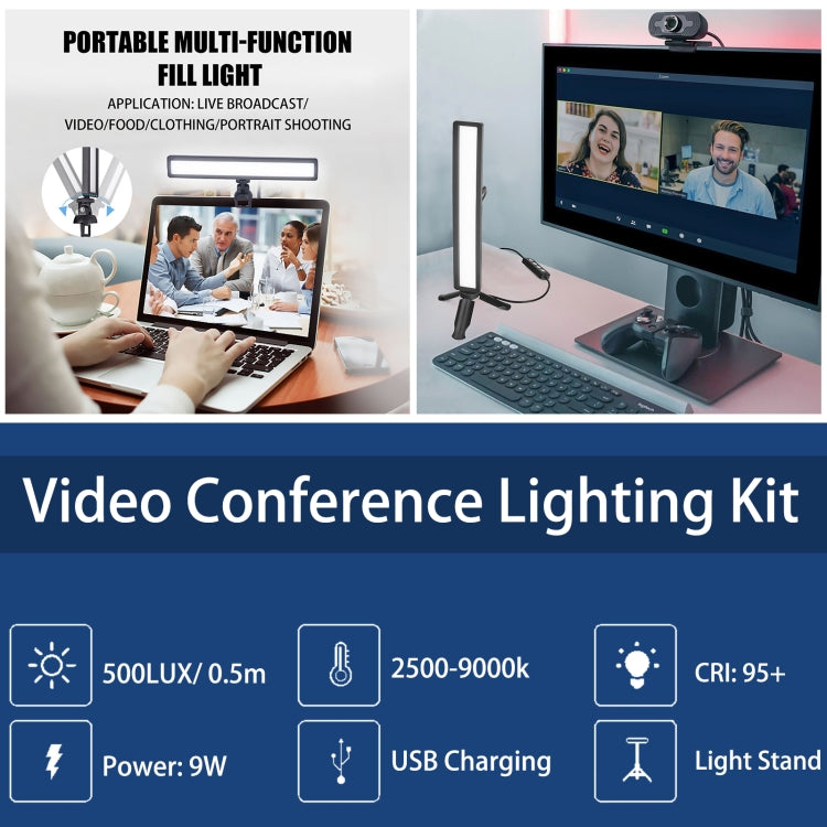 LUXCeO WS66 USB LED Live Video Light 2500K-9000K Bi-color Laptop Conference Fill Light -  by LUXCeO | Online Shopping UK | buy2fix