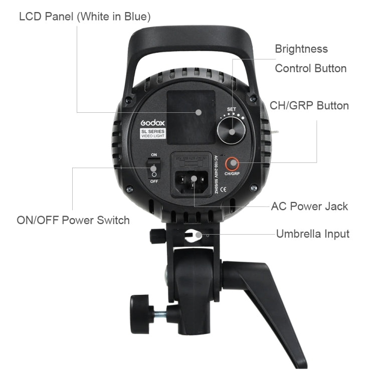 Godox SL60W LED Light Studio Continuous Photo Video Light(EU Plug) - Camera Accessories by Godox | Online Shopping UK | buy2fix