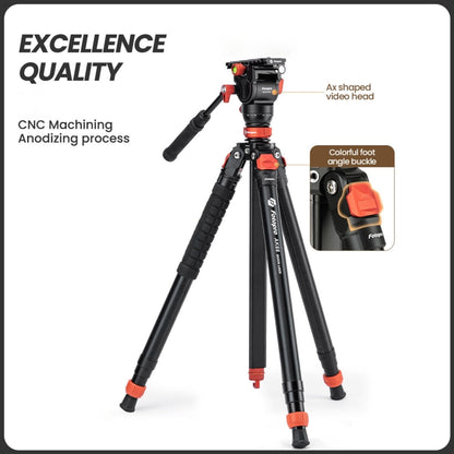 Fotopro AK66 Heavy Duty Fluid Head Tripod Automatic Quick Lock Tripod - Tripods by Fotopro | Online Shopping UK | buy2fix