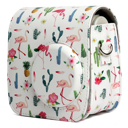 Flamingo Cactus Pattern PU Leather Protective Camera Case Bag For FUJIFILM Instax Mini 7S / 7C Camera - Camera Accessories by buy2fix | Online Shopping UK | buy2fix