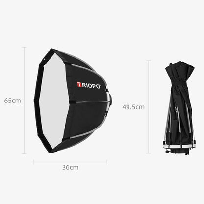 TRIOPO KS65 65cm Speedlite Flash Octagon Parabolic Softbox Diffuser with Bracket Mount Handle for Speedlite - Camera Accessories by TRIOPO | Online Shopping UK | buy2fix
