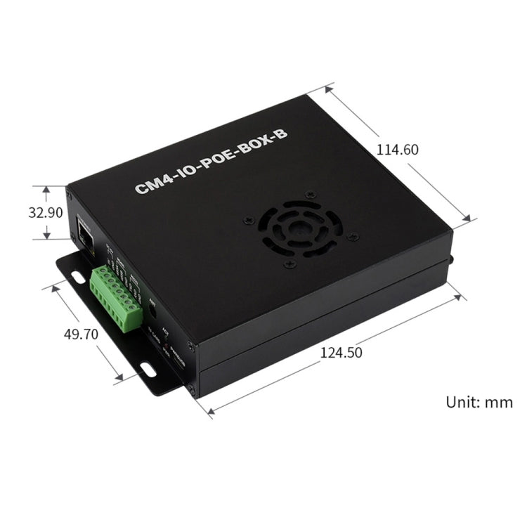 Waveshare PoE Mini-Computer Type B Base Box with Metal Case & Cooling Fan for Raspberry Pi CM4(EU Plug) - Mini PC Accessories by WAVESHARE | Online Shopping UK | buy2fix