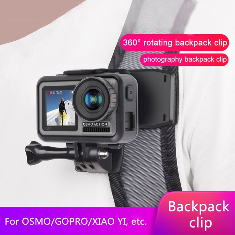 RUIGPRO 360 Degree Rotation Backpack Rec-Mounts Clip Clamp Mount + Phone Clamp for GoPro, Insta360, DJI and Other Action Cameras(Black) -  by RUIGPRO | Online Shopping UK | buy2fix