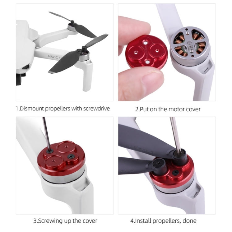 4 PCS Sunnylife Motor Metal Protection Cover for DJI Mini 2 (Red) - Other by Sunnylife | Online Shopping UK | buy2fix