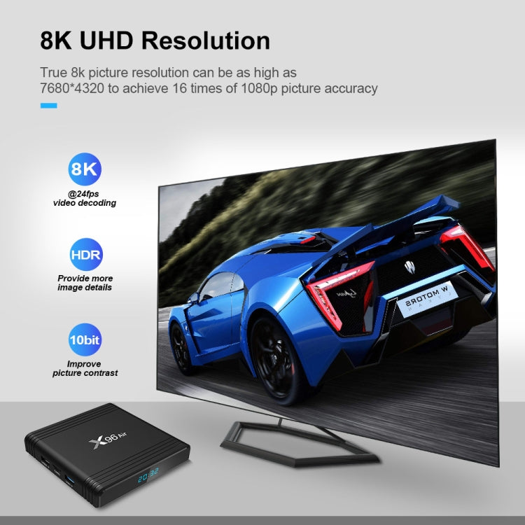 X96 Air 8K Smart TV BOX Android 9.0 Media Player with Remote Control, Quad-core Amlogic S905X3, RAM: 2GB, ROM: 16GB, Dual Band WiFi, US Plug - Consumer Electronics by buy2fix | Online Shopping UK | buy2fix