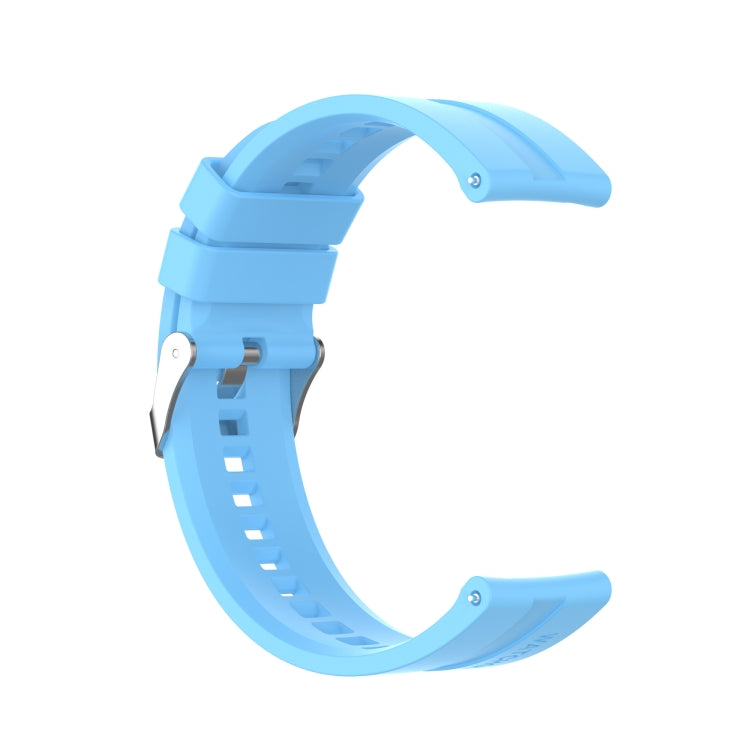 For Huawei Watch GT 2 46mm Silicone  Watch Band with Silver Buckle(Sky Blue) - Smart Wear by buy2fix | Online Shopping UK | buy2fix