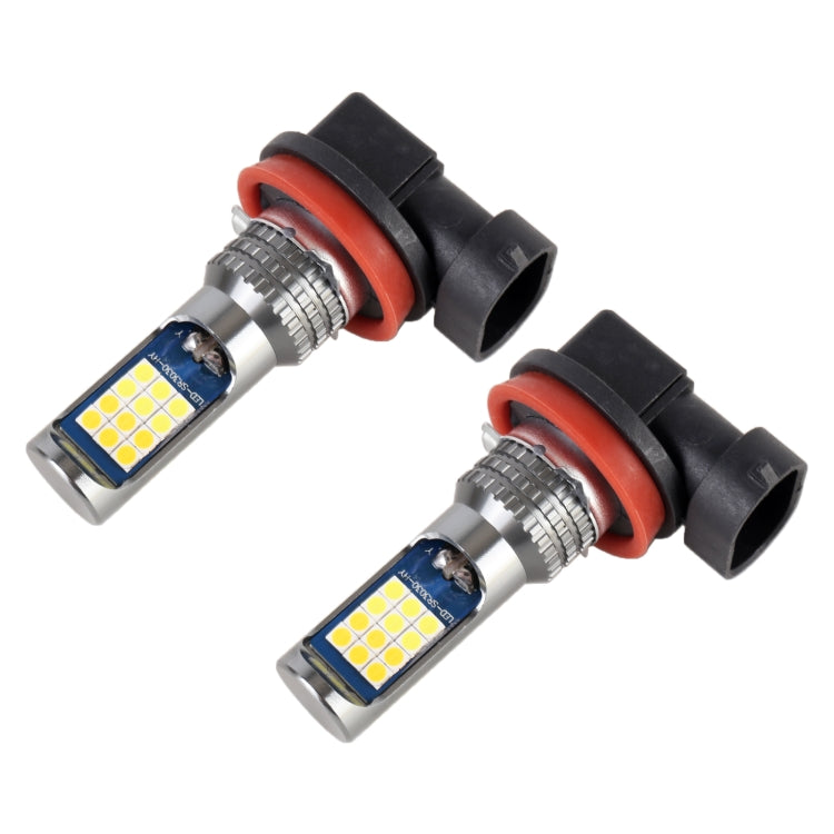 H11 / H8 2 PCS DC12-24V / 8.6W Car Double Colors Fog Lights with 24LEDs SMD-3030 & Constant Current, Bag Packaging(White Light + Gold Light) - In Car by buy2fix | Online Shopping UK | buy2fix