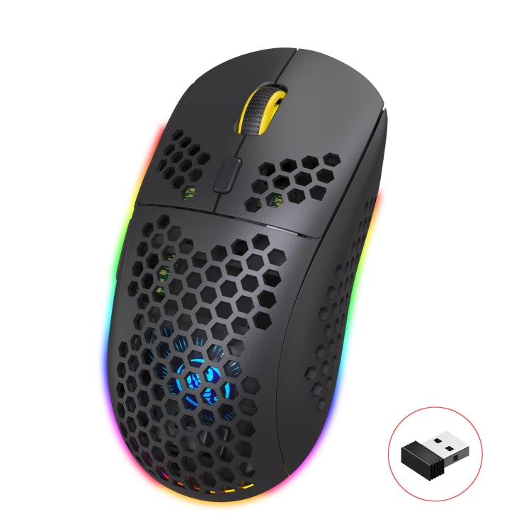 HXSJ T90 RGB Light Three-mode Wireless Gaming Mouse - Wireless Mice by HXSJ | Online Shopping UK | buy2fix