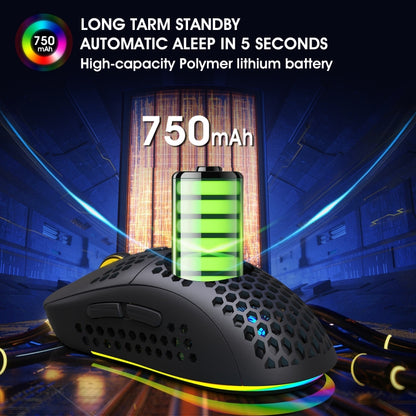 HXSJ T90 RGB Light Three-mode Wireless Gaming Mouse - Wireless Mice by HXSJ | Online Shopping UK | buy2fix