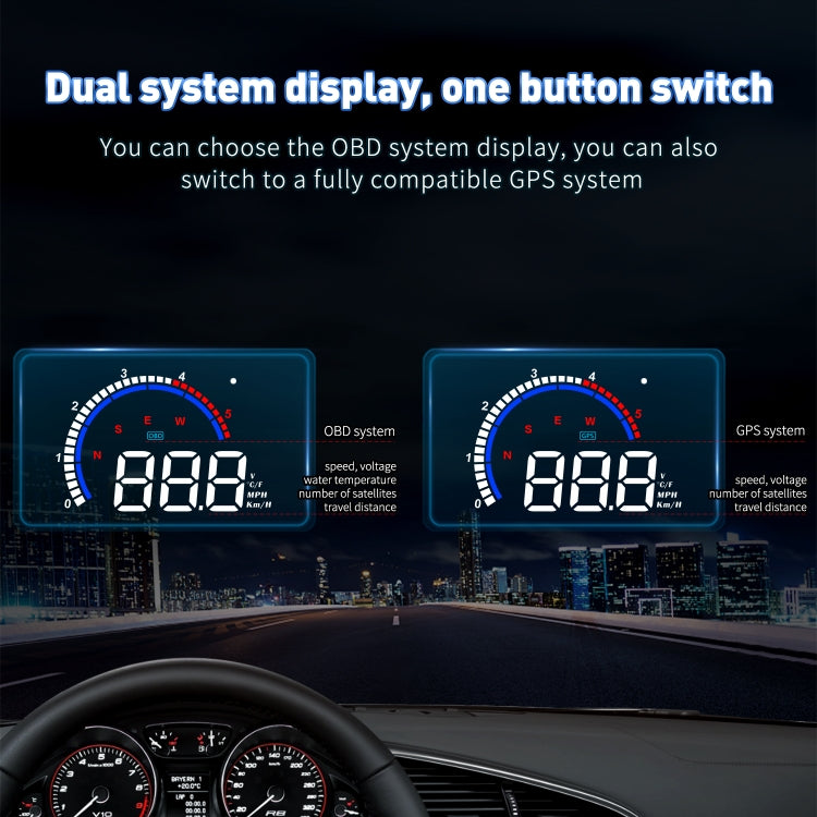 M13 Plus OBD2 + GPS Mode Car Head-up Display HUD Overspeed / Speed / Water Temperature Alarm / Eliminate Fault Codes -  by buy2fix | Online Shopping UK | buy2fix