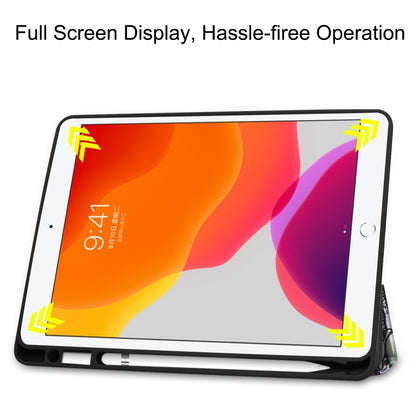 For iPad 10.2 2021 / 2020 / 2019 TPU Colored Drawing Horizontal Flip Leather Case with Three-folding Holder & Sleep / Wake-up Function(Graffiti) - iPad 10.2 Cases by buy2fix | Online Shopping UK | buy2fix