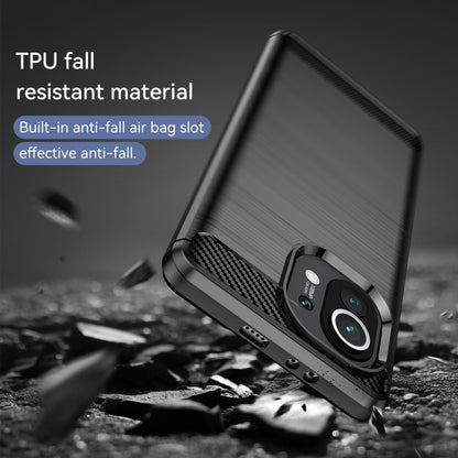 For Xiaomi Mi 11 Brushed Texture Carbon Fiber TPU Case(Black) - Mi 11 Cases by buy2fix | Online Shopping UK | buy2fix