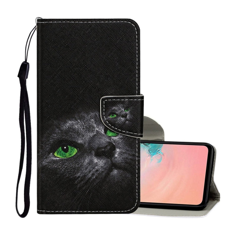 For Samsung Galaxy A02s(EU Edition) Colored Drawing Pattern Horizontal Flip Leather Case with Holder & Card Slots & Wallet & Lanyard(Black Cat) - Galaxy Phone Cases by ViLi | Online Shopping UK | buy2fix