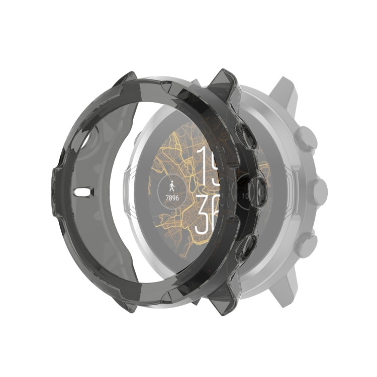 For Suunto 7 Half Coverage Hollowed TPU Protective Case(Transparent Black) - Smart Wear by buy2fix | Online Shopping UK | buy2fix