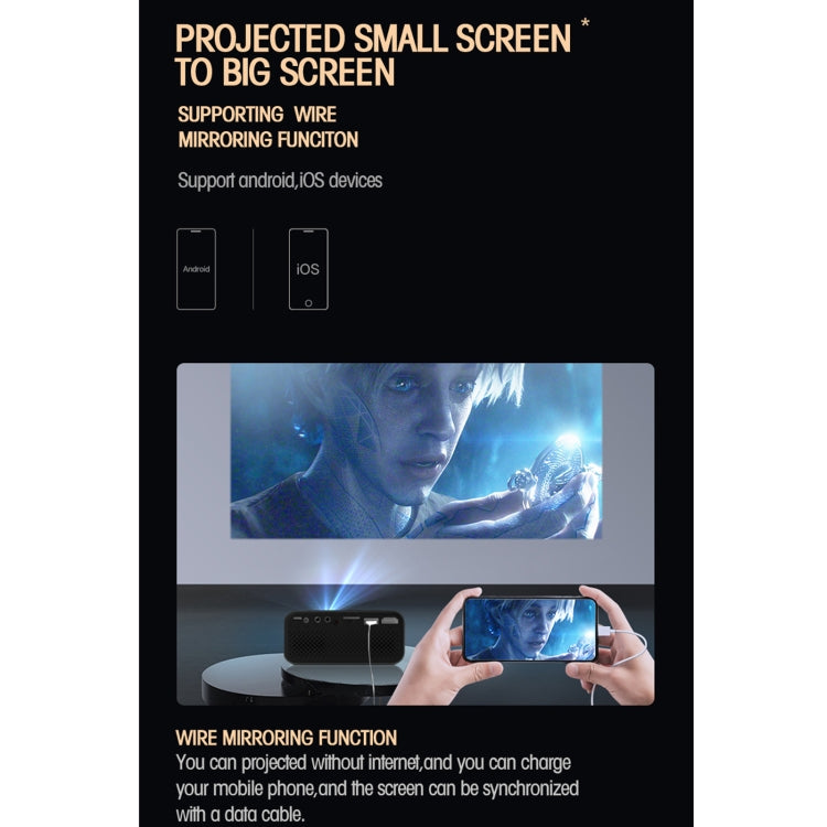 T500 1920x1080P 80 Lumens Portable Mini Home Theater LED HD Digital Projector With Remote Control & Adaptor(White) - Consumer Electronics by buy2fix | Online Shopping UK | buy2fix