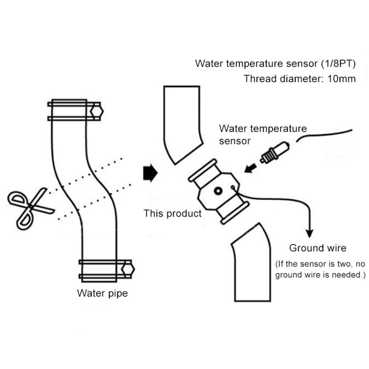 Car Water Temperature Meter Temperature Gauge Joint Pipe Radiator Sensor Adaptor Clamps, Size:28mm(Blue) - In Car by buy2fix | Online Shopping UK | buy2fix