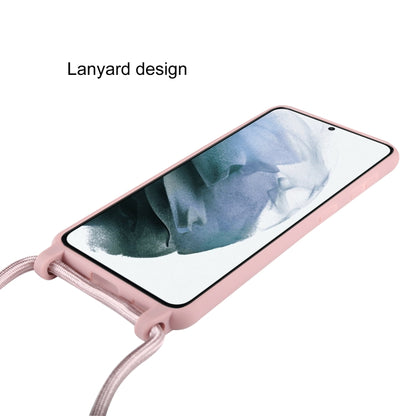 For Samsung Galaxy S21+ 5G Candy Colors TPU Protective Case with Lanyard(Rose Gold) - Samsung Accessories by buy2fix | Online Shopping UK | buy2fix