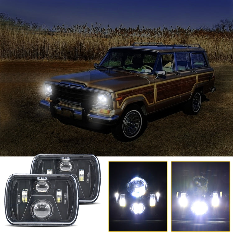 7 inch(5X7)/(7X6) H4 DC 9V-30V 3500LM 35W Car Square Shape LED Headlight Lamps for Jeep Wrangler - In Car by buy2fix | Online Shopping UK | buy2fix