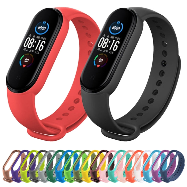 For Xiaomi Mi Band 6 (CA8856) Solid Color Silicone Watch Band(Black) - Smart Wear by buy2fix | Online Shopping UK | buy2fix