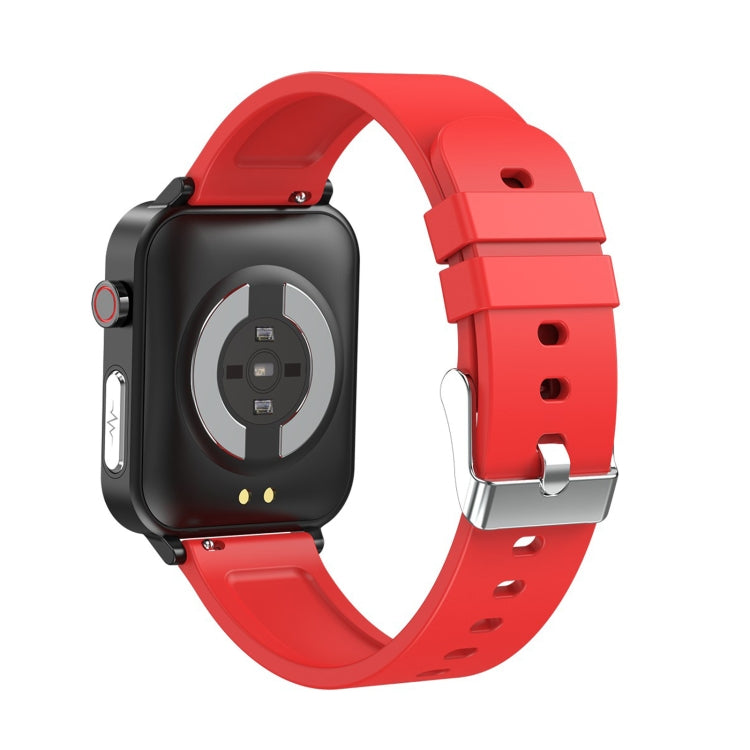 E86 1.7 inch TFT Color Screen IP68 Waterproof Smart Watch, Support Blood Oxygen Monitoring / Body Temperature Monitoring / AI Medical Diagnosis, Style: TPU Strap(Red) - Smart Wear by buy2fix | Online Shopping UK | buy2fix