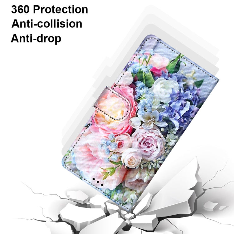 For Samsung Galaxy A32 4G / A32 Lite Coloured Drawing Cross Texture Horizontal Flip PU Leather Case with Holder & Card Slots & Wallet & Lanyard(Light Pink Bouquet) - Samsung Accessories by buy2fix | Online Shopping UK | buy2fix