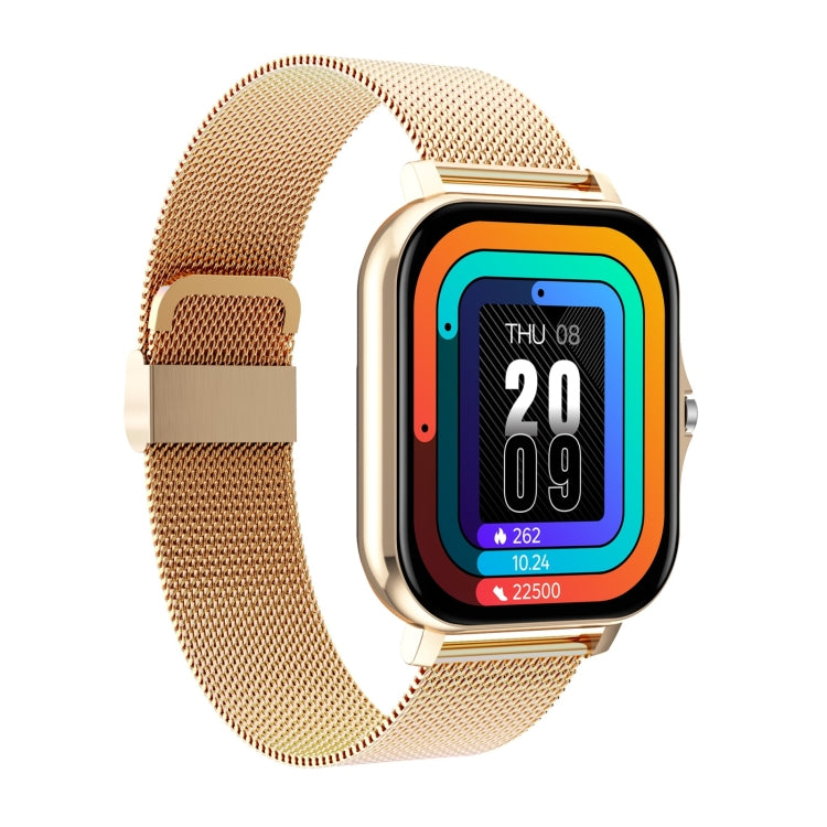 GT20 1.69 inch TFT Screen IP67 Waterproof Smart Watch, Support Music Control / Bluetooth Call / Heart Rate Monitoring / Blood Pressure Monitoring, Style:Steel Strap(Gold) - Smart Wear by buy2fix | Online Shopping UK | buy2fix