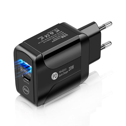 FLOVEME 210BL2007 PD 20W QC3.0 Phone Fast Charger Power Adapter, Plug Type:EU Plug(Black) - Apple Accessories by FLOVEME | Online Shopping UK | buy2fix