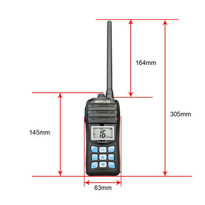 RETEVIS RT55 5W 156.000-161.450MHz+156.050-163.425MHz Waterproof Two Way Radio Handheld Walkie Talkie(Black) - Handheld Walkie Talkie by RETEVIS | Online Shopping UK | buy2fix